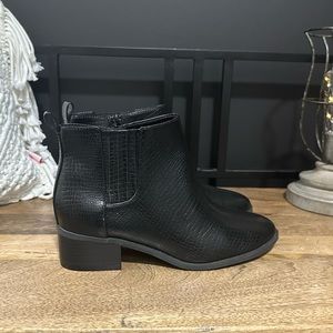 Croc Embossed Ankle Boots